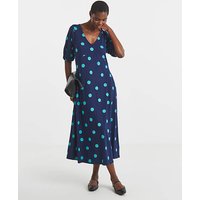 Soft Touch Half Sleeve Smock Dress Spot Print JD Williams