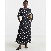 Cinched Waist Care Free Dress Spot Print