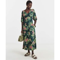 Puff Sleeve Soft Touch Jersey Dress Floral