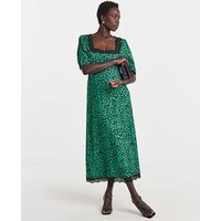 Square Neck Lace Tea Dress Animal JD Williams