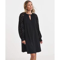 Sequin Lace Sleeve Shift Dress JD Williams