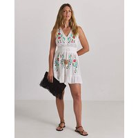 Embroidered Mini Beach Dress