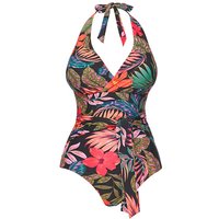 Hawaii Tie Detail Swimsuit Tropical Print