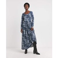 Long Sleeve Soft Touch Midi Dress Print JD Williams