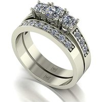 9ct White Gold 1ct Ring Set White Gold