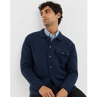 Wool Mix Button Through Knitted Shirt Jacamo L42 44