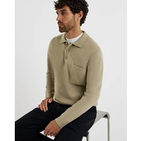 Knitted Slouch Button Polo 1XL48 50