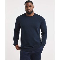 Cotton Knitted Crew Neck Jumper Long Jacamo 36 38