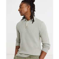 Textured Long Sleeve Knitted Polo 1XL48 50