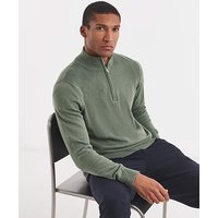 Cotton 1 4 Zip Funnel Knit Top Jacamo XL45 47
