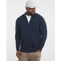 Dark Zip Funnel Neck Knit Cardigan Jacamo 6XL68 70