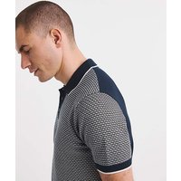 Geo Patterned Short Sleeve Knitted Polo M39 41