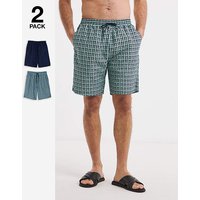 2 Pack Seahorse Swim Shorts Long Jacamo 54 56