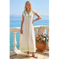Paisley Lace Trim Midi Dress