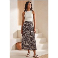 Paisley Swirl Print Midi Skirt