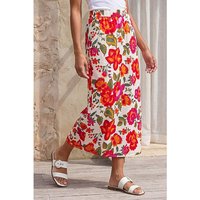 Dusk Floral Line Midi Skirt