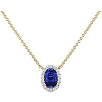 9ct Yellow Gold Lab Diamond Sapphire Nkl INCH