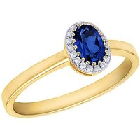 9ct YellowGold Lab Diamond Sapphire Ring