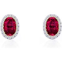 9ct Yellow Gold Lab Diamond Ruby Earring