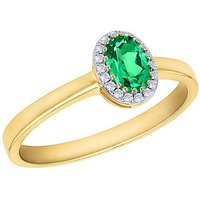9ct Yellow Gold Lab Diamond Emerald Ring