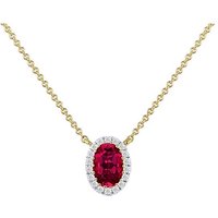 9ct Yellow Gold Lab Diamond Ruby Neclace INCH