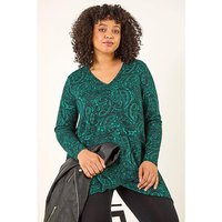 Paisley V Neck Stretch Top