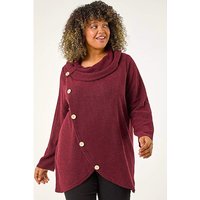 Cowl Neck Button Wrap Top