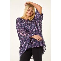 Swirl Print Metallic Top