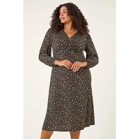 Spot Twist Stretch Dress