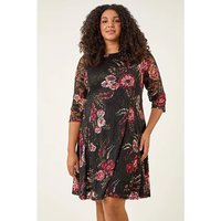 Floral Print Lace Dress