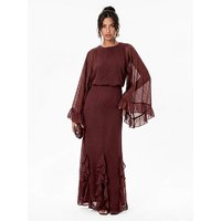 Oversized Sleeve Ruffle Maxi Dress