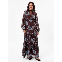 Floral Print Tiered Maxi Dress