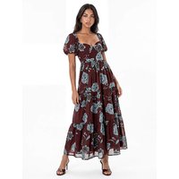 Floral Print Tiered Midaxi Dress
