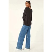 Bubble Hem V Neck Top