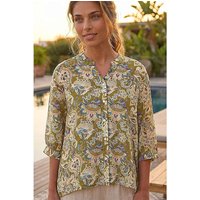 Floral Print Notch Neck Blouse