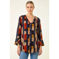 Abstract Print Buttoned Blouse