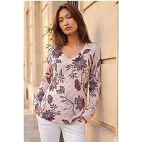 V Neck Floral Print Jumper Light