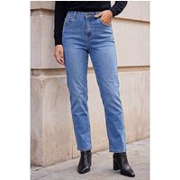 Straight Leg Stretch Jeans Light Denim