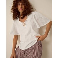 Layla V Neck Lace Jersey Top