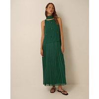 Eva Maxi Dress & Scarf Dark Green