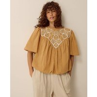 Delta Embroidered Bubble Hem Top
