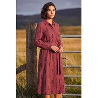 Embroidered Belted Midi Dress