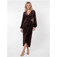 Velvet Faux Wrap Midaxi Dress