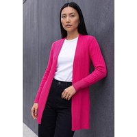 Longline Stretch Ribbed Cardigan