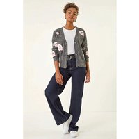 Embossed Floral Knit Cardigan