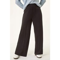 Roman Originals Black Wide Leg Ponte Trousers