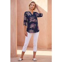 Floral Puff Print Stretch Shirt
