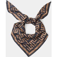 Geometric Print Satin Scarf Darks ONE