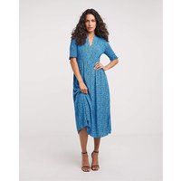 Shirred Bodice Midi Dress Multi Coloured
