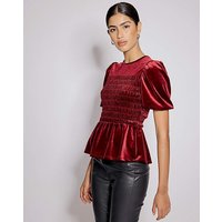 Velvet Puff Sleeve Top